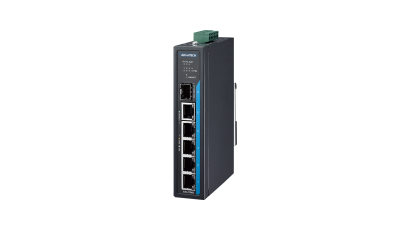 4FE PoE+1G+1G SFP, 非网管型工业交换机, IEEE802.3af/at, 24~48VDC, -40~75℃